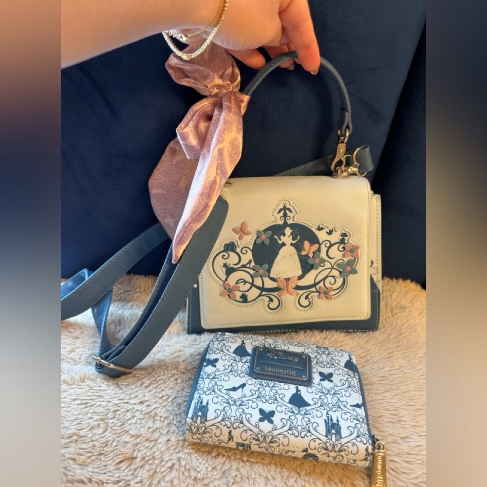 Loungefly Disney Cinderella Carriage Silhouette Handbag and wallet.